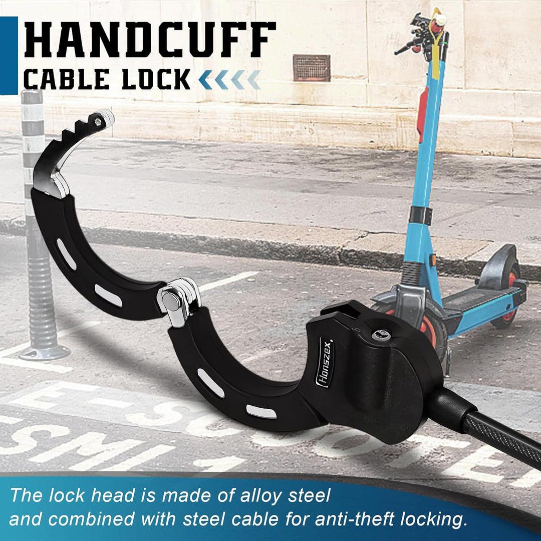 Honszex E Scooter Schloss, Fahrradschloss, Handschellenschloss E Scooter, 39.37inch Schloss für E Sc