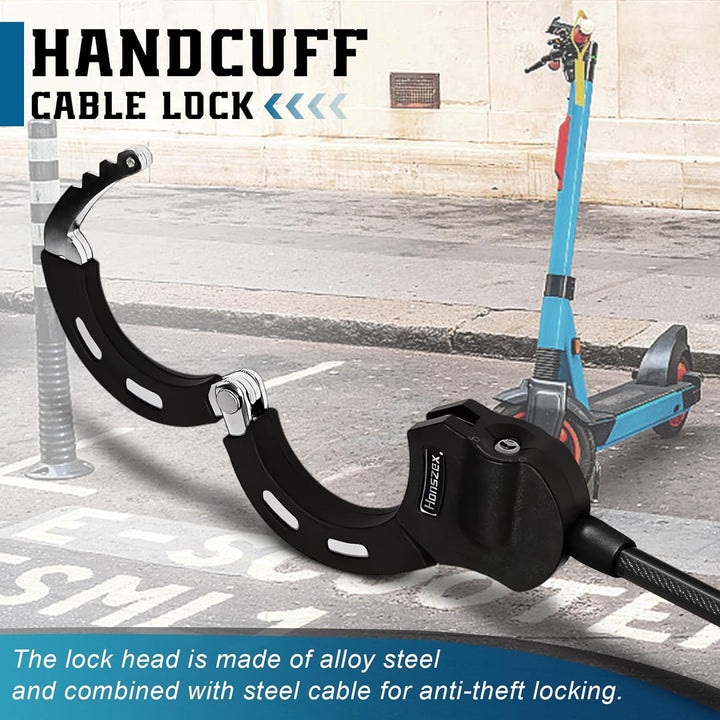 Honszex E Scooter Schloss, Fahrradschloss, Handschellenschloss E Scooter, 39.37inch Schloss für E Sc