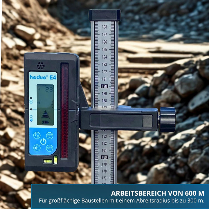 Rotationslaser hedue Q3G im systainer mit Empfänger E4, im systainer mit Empfänger E4