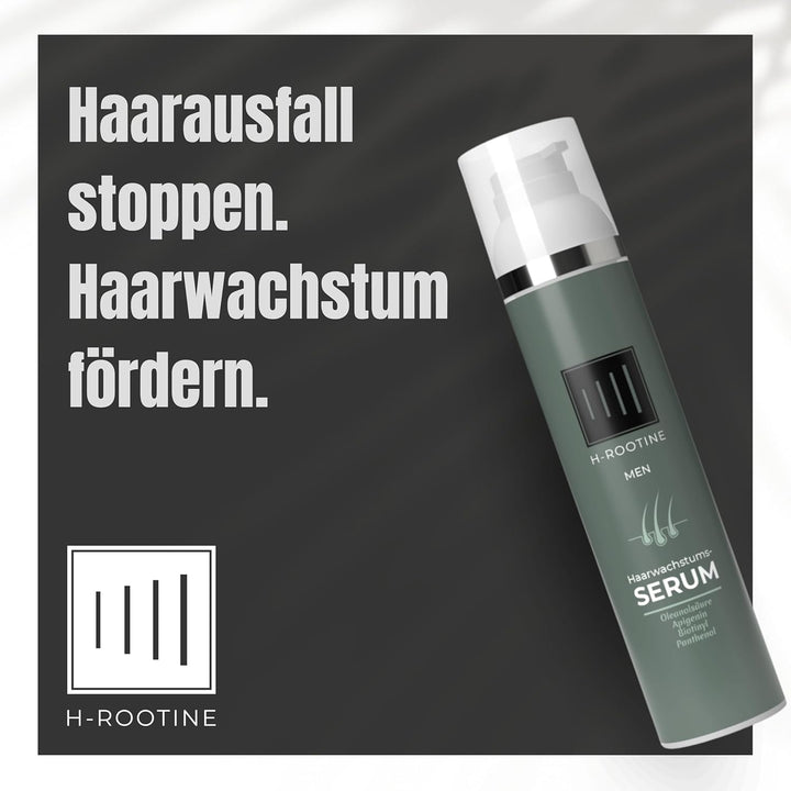 H-ROOTINE Haarserum für Männer (100ml) • Haarwuchsmittel Männer • Stoppt erblich & hormonell bedingt