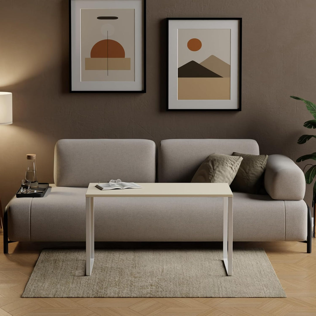 AKKE Couchtisch Wohnzimmertisch Beistelltisch Mit Metallbeinen Laminierte Platte Höhe 55cm Tisch Für