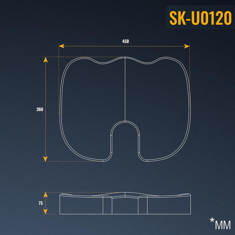 RICOO Ergonomisches Sitzkissen Orthopädisch Steissbeinkissen SK-U0120 Sitzerhöhung Stuhlkissen gegen