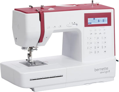 Bernette Sew&GO8 - Computer-Nähmaschine mit 197 Nähprogramme, Freiarm, Multifunktionsdisplay, Nähen,