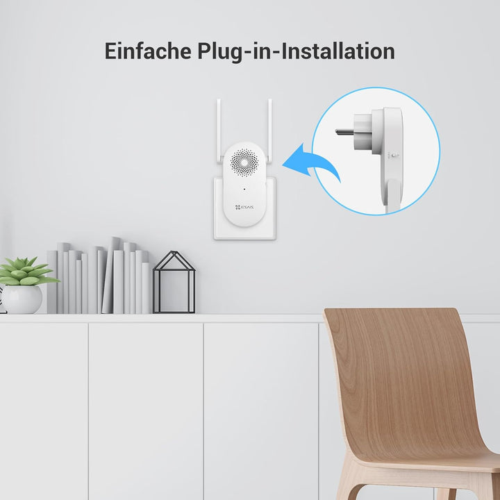 EZVIZ Indoor WLAN Chime CH1 | 0–72 dB einstellbare Lautstärke, 20 Klingeltöne, Plug-in-Installation,