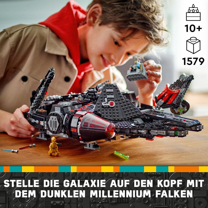 LEGO Star Wars Dunkler Millennium Falke, Sternenschiff Set, Bauspielzeug für Kinder, Geburtstagsgesc