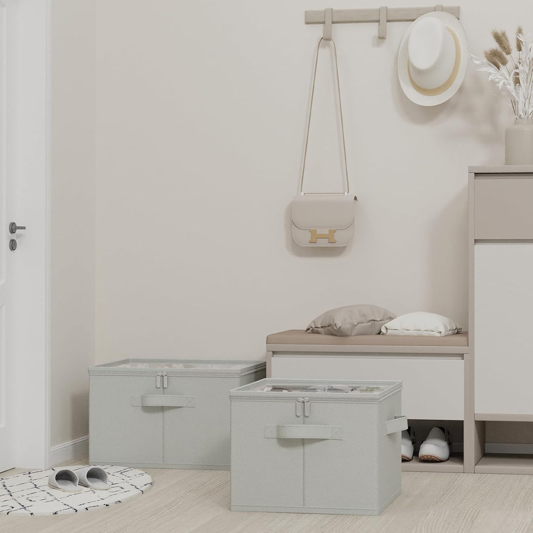 Schuhorganizer für Closet, Passt 12 Paare, Grosse Schuhschrank, Schuhbox mit Durchsichtigem Deckel,