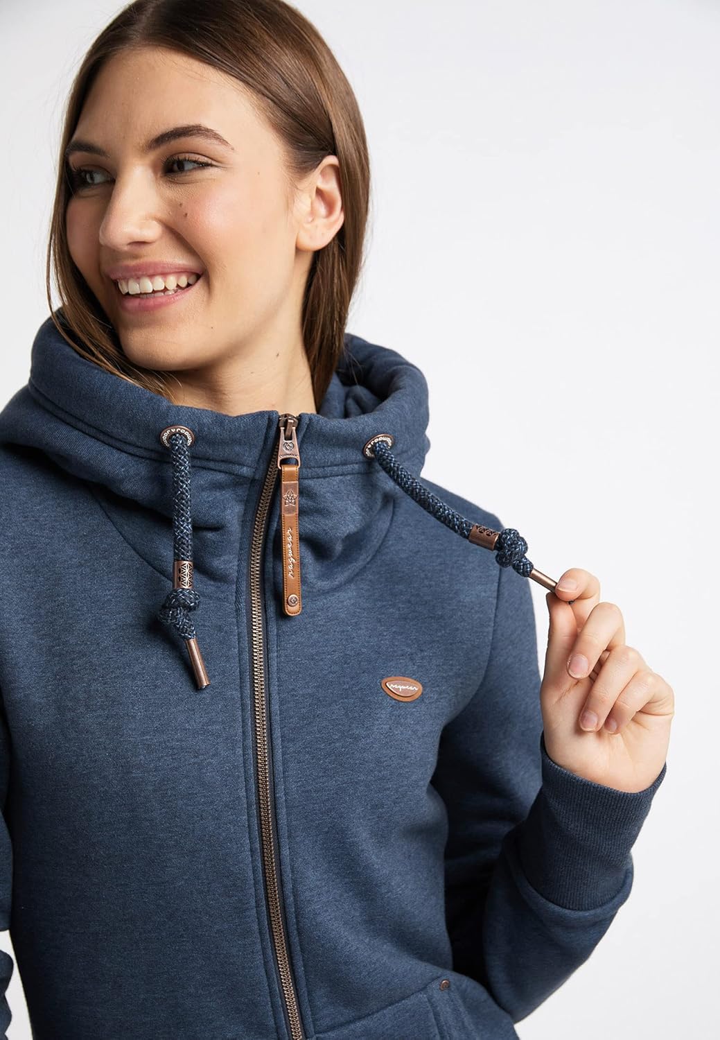 Ragwear NESKA Zip Damen Frauen Kapuzenjacke,Zip Hoodie,Kapuzenpullover,Sweatjacke L Navy 2221_2028,