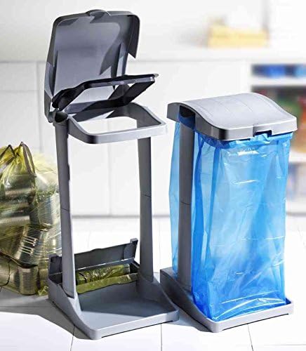 keeeper System-Müllsackständer mit integriertem Aufbewahrungsfach, 60-120 l, Ole, Silber