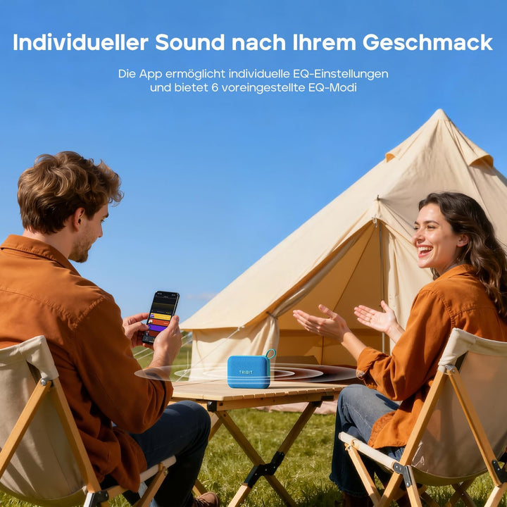 Tribit PocketGo Bluetooth Lautsprecher Klein,20 Std., IP68 Wasserdicht, Bluetooth 6.0, kraftvoller K