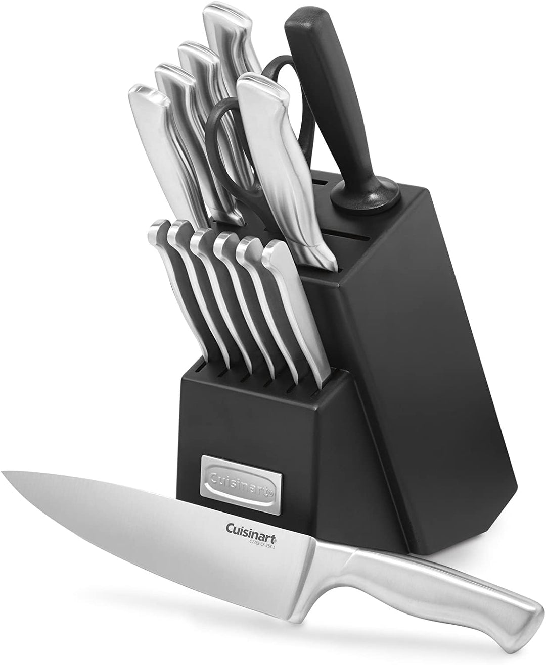 Cuisinart 15-teilig, Edelstahl-Hohlgriffe-Block-Set Messerblock, Messerblock