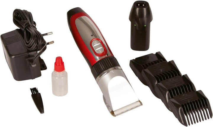 Kerbl 18265 Akku-Schermaschine Sonic inklusiv Zubehör, Rot, Silber