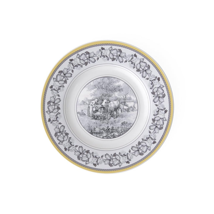 Villeroy und Boch Audun Ferme Frühstücksteller, 22 cm, Premium Porzellan, Weiss/Grau/Gelb Weiss/Mehr