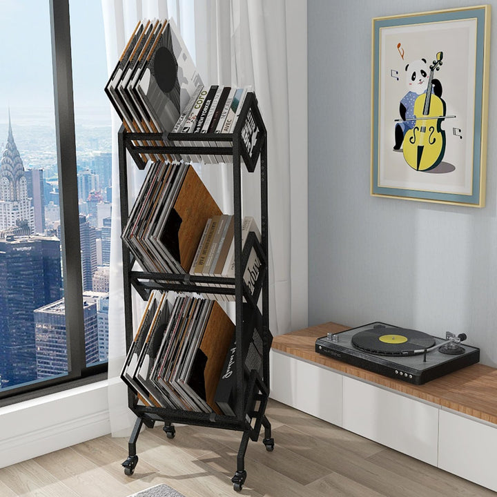 VEDECASA DJ Vinyl Record Schallplatten Plattenständer Regal Vinyl Regal mit 3-stöckiges Speicherhalt