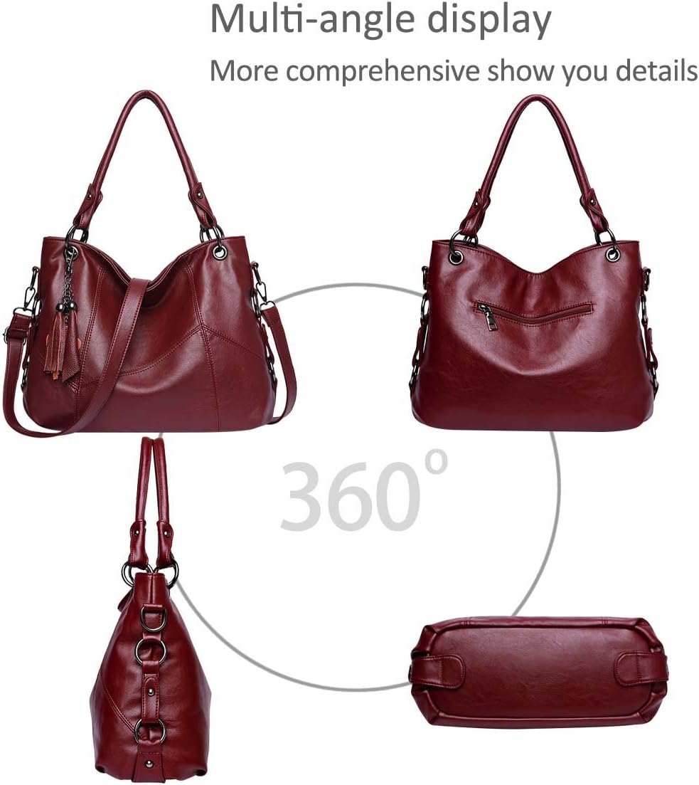 NICOLE & DORIS Fashion Damen Schultertasche Einfache Umhängetasche für Damen Soft PU Leder Blau