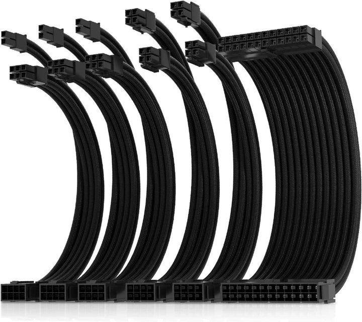 AsiaHorse Aktualisierung 16AWG PSU Kabelverlängerung, PC Sleeved Cable Kit für GPU/CPU, Netzteil Com