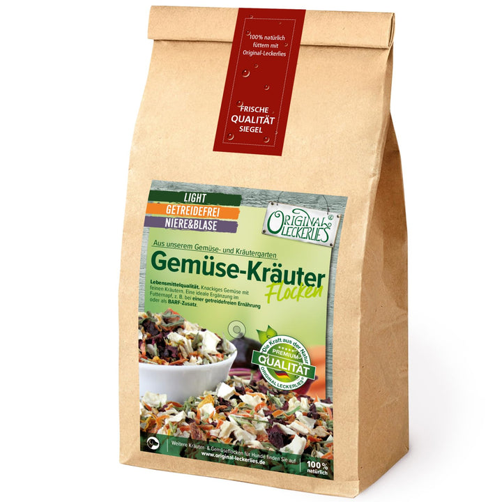Original-Leckerlies: Gemüse-Kräutermix, 5 kg getreidefreie Gemüseflocken, Hundeflocken, Hundefutter,
