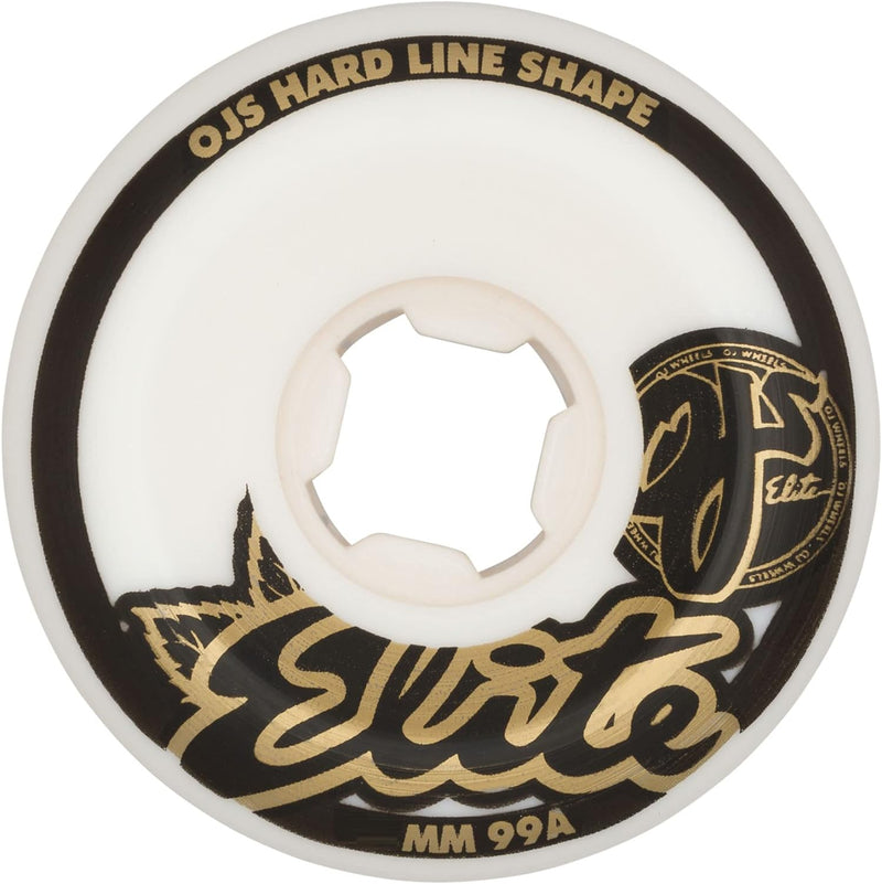 OJ Wheels Elite Hard Line 99a Skateboard-Räder 55 mm Weiss, 55 mm Weiss