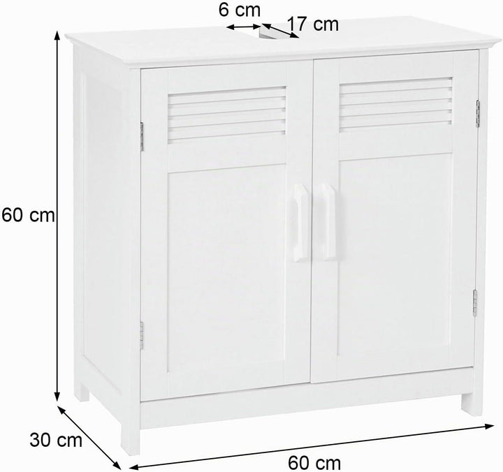 Mendler Waschbeckenunterschrank HWC-A85, Badschrank 60x60x30cm - grau, Grau