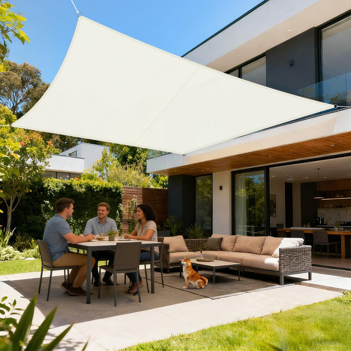 LOVE STORY Sonnensegel Wasserdicht 4x6m Rechteckig PES Polyester Sonnenschutz Windschutz Balkon Terr