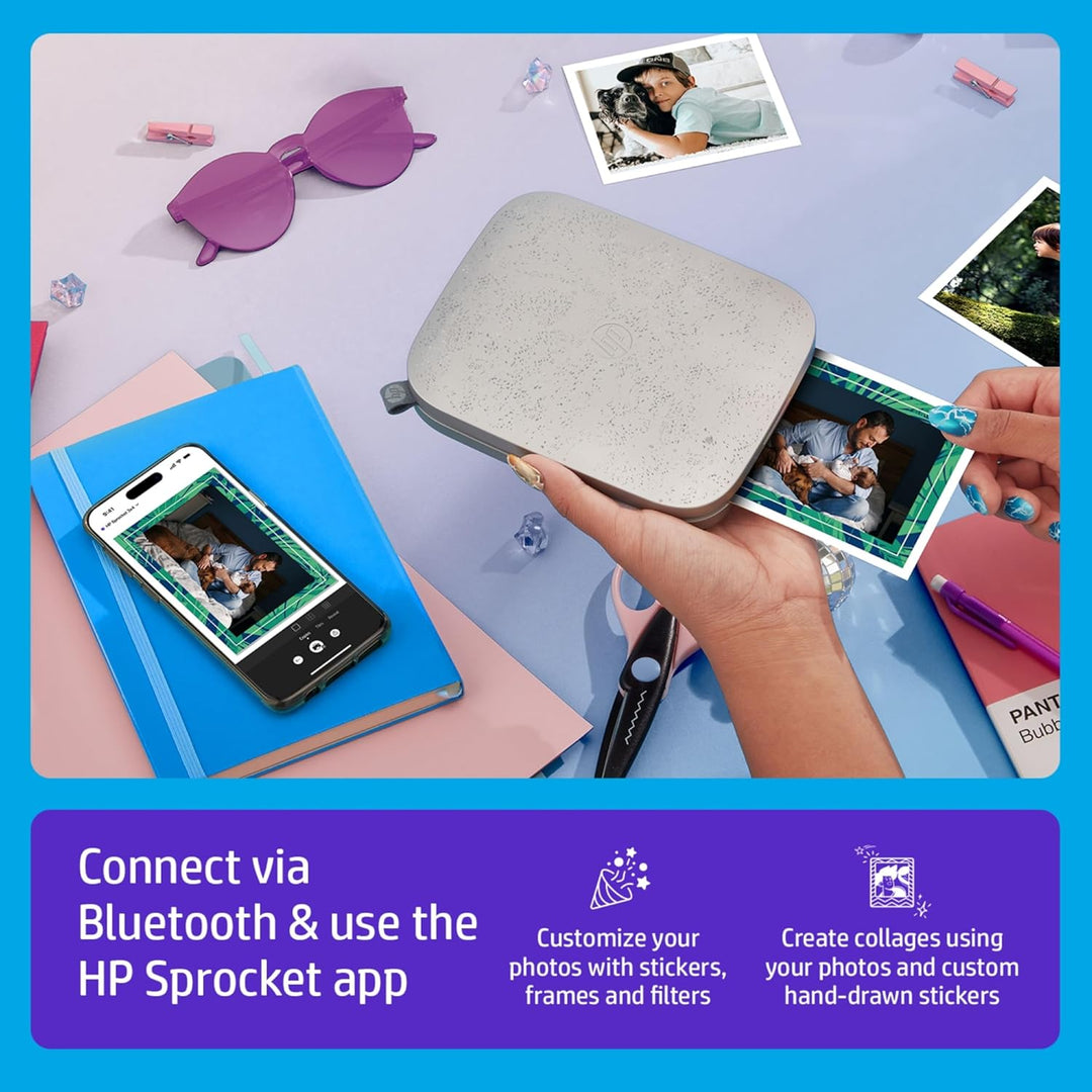 HP Sprocket Sofortbild-Fotodrucker, 7,6 x 10,2 cm, Zinkpapier, 50 Stück