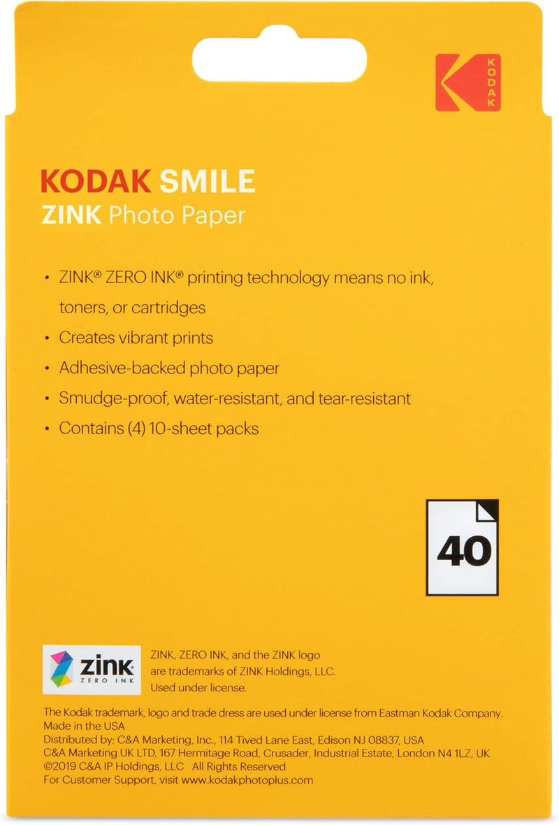 KODAK RODZL3X440 Fotopapier 89 x 108mm 40 St. Reissfest, 40 Pack 40 Blatt, 40 Blatt