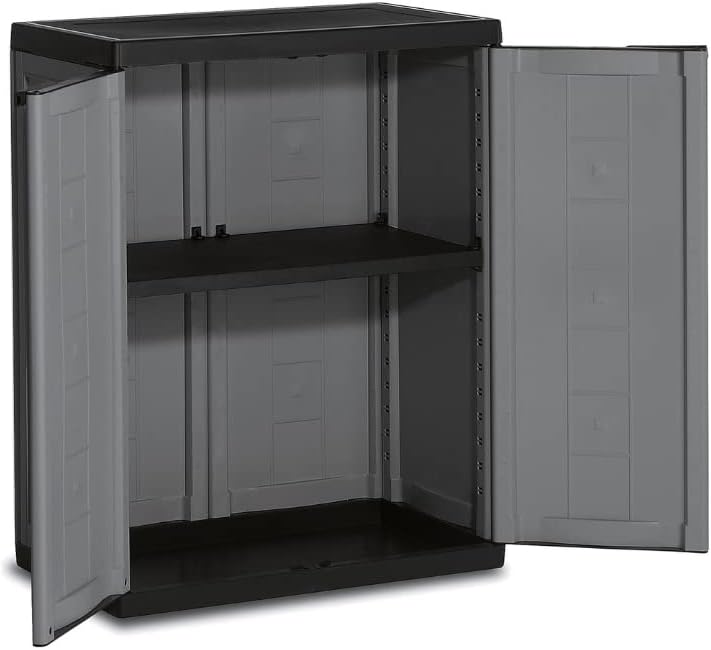 Kis Kunststoffschrank "Jolly" niedrig, 1 Stück, dunkelgrau/schwarz, 9733000 0444 01