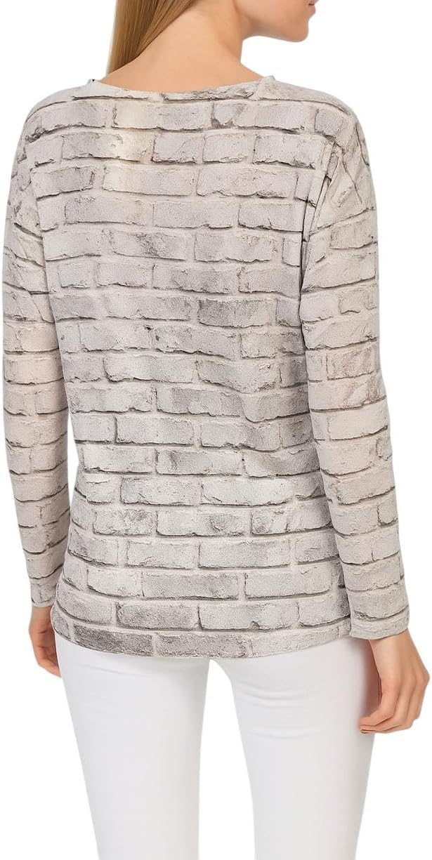 Mississhop Pop Art Trendstarker Damen Feintstrick Pullover Italy Blogger Fashion Style Print Einheit