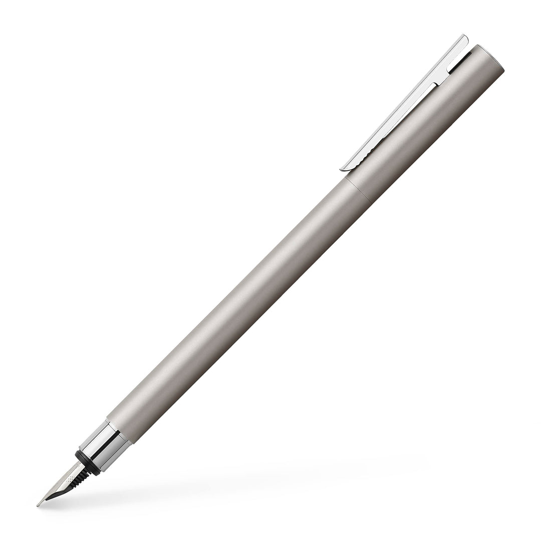 Faber-Castell 342101 - Füller Neo Slim Edelstahl, Federbreite F, silber matt Federbreite F silber ma