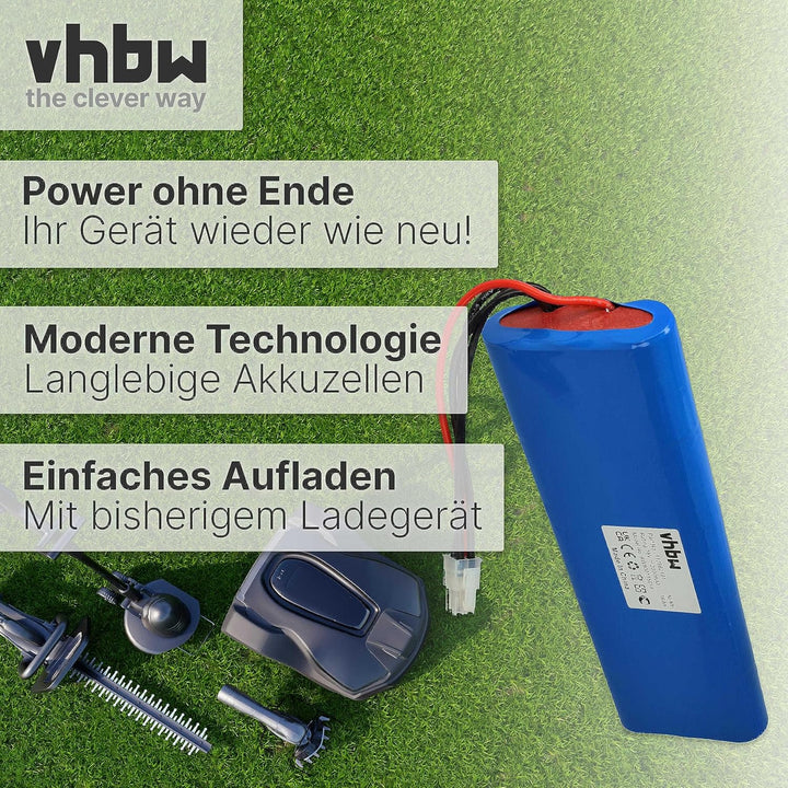 2X vhbw NiMH Akku 2000mAh (18V) kompatibel mit Rasenmäher Rasenroboter Gardena Robotic R160, Husqvar