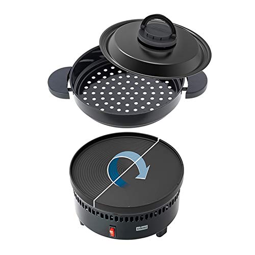 Stöckli 0086.02G Maroniofen mit emaillierter Pfanne und Deckel inklusive Grill- und Crêpeplatte
