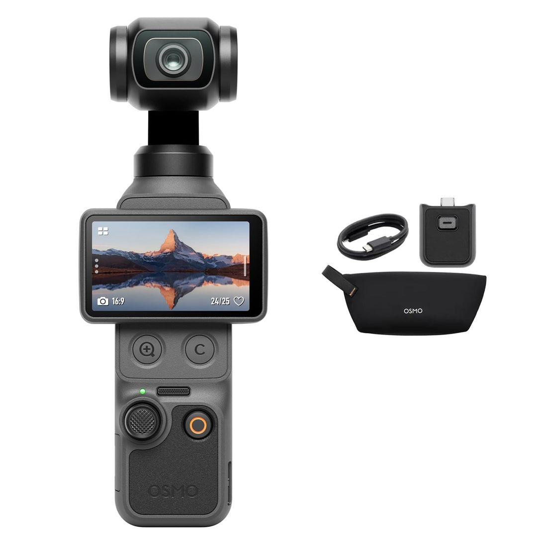 DJI Osmo Pocket 4 Essential Combo, Pocket Gimbal Vlog Kamera, 1″ CMOS und 4K/240fps, 3‑Achsen-Stabil