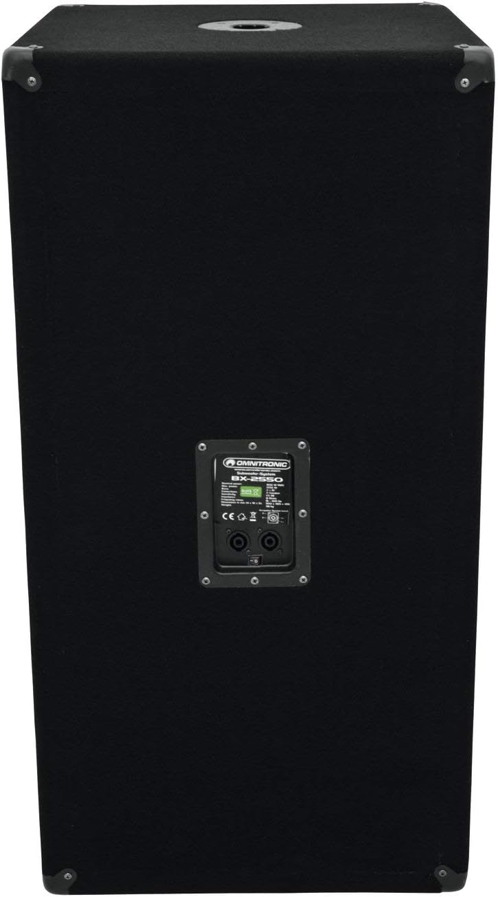 Omnitronic BX-2550 Subwoofer 1200W | 2 x 15" Subwoofer mit 1200 Watt Leistung | Druckvolle Bass-Unte
