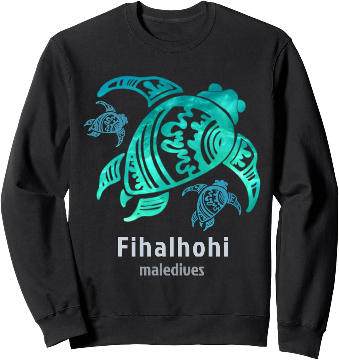 Fihalhohi Malediven Meeresblaue Stammesschildkröte Sweatshirt