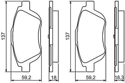 Bosch BP1360 Bremsbeläge - Vorderachse - ECE-R90 Zertifizierung - vier Bremsbeläge pro Set