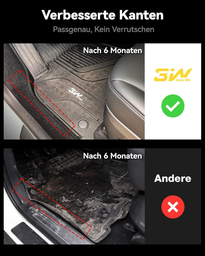 3W für Land Rover Defender 110 5 Sitze L663 2020-2026 Fussmatten und Kofferraumwanne, TPE Allwetter