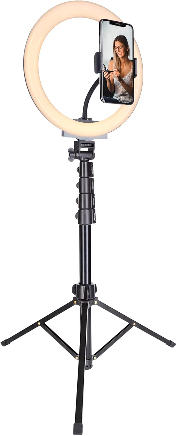 Rollei Lumis Comfort Ring Light Bi-Color, Ring-Licht mit Smartphone-Halterung, Smartphone Fernbedien