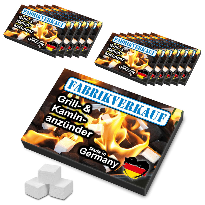 FABRIKVERKAUF (12 Stück / max. 576 Würfel) Weisse Anzündwürfel, deutscher Hersteller, Grillanzünder,