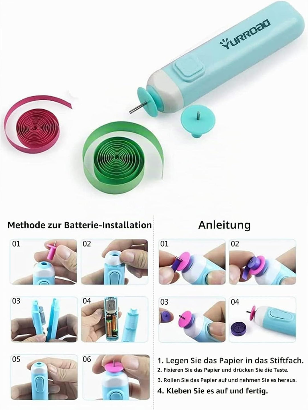 Quilling Set für Anfänger 19pcs Quilling Werkzeug mit Schlitz Quilling Tool Quilling Stift Elektrisc