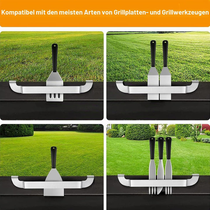 25,4 cm Grillspachtelhalter, magnetisches Design, Edelstahl, Grill-Werkzeugständer, Grillzubehör für