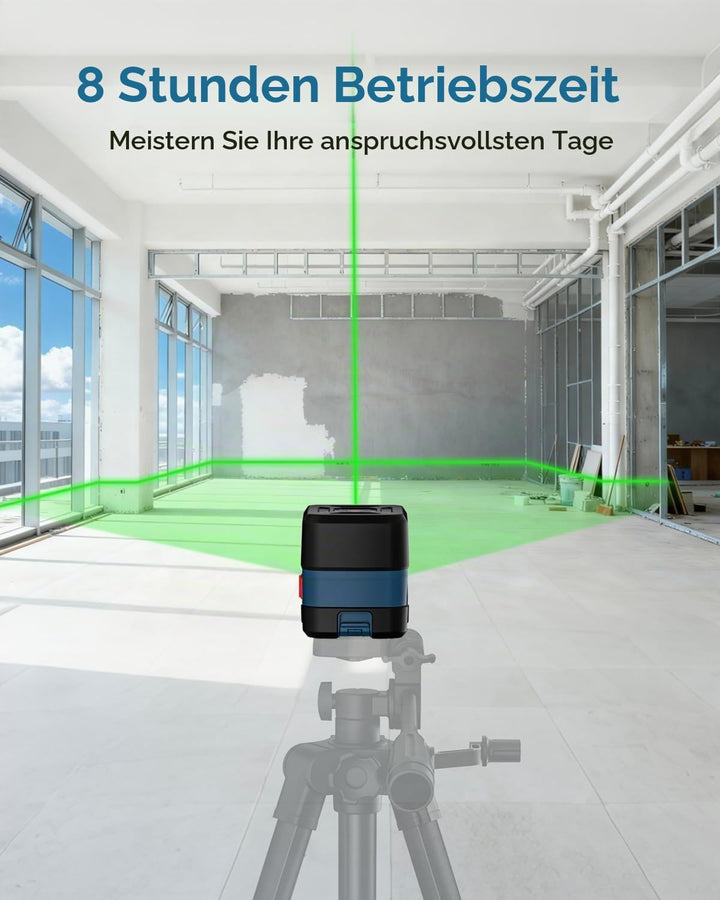 Kreuzlinienlaser Grüner, RockSeed Selbstnivellierend Linienlaser, 1m Stossfest Drehbar Vertikale/Hor