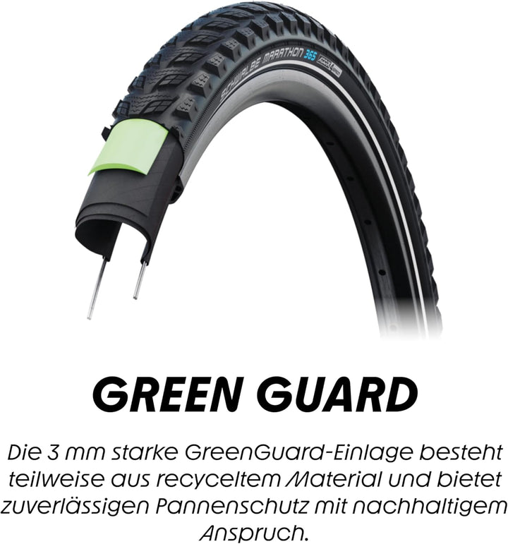 Schwalbe Marathon 365 Performance Drahtreifen // 55-406 (20x2,15') GreenGuard Schwarz, Schwarz