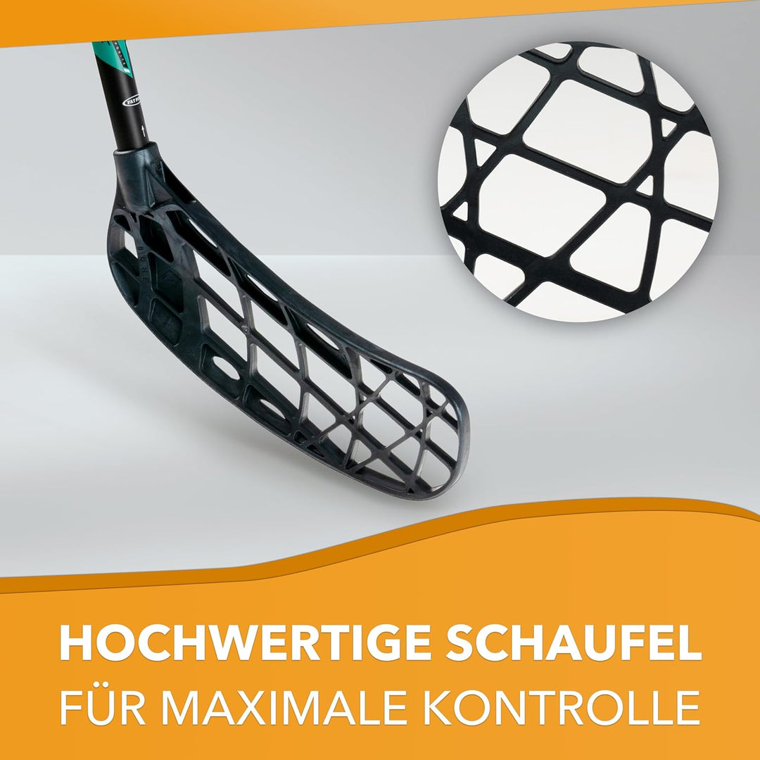 Fat Pipe Floorball Schläger Unihockey Stock Zack 33 Bone - Coral Green - IFF Zertifiziert, mit Bone