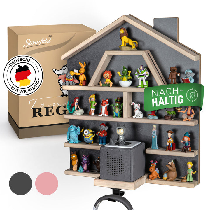 STERNFELD Magnetisches Tonie Regal für Toniebox & Tonies Hörfiguren - Vormontiertes Toniebox Regal [