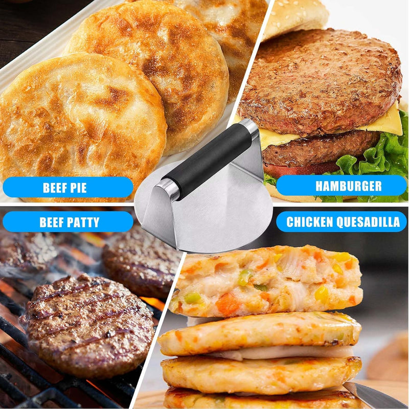 Smash Burger Set, Burger Smasher Set Barbecue Burger Set mit Burgerpresse Professioneller, Pfannenwe