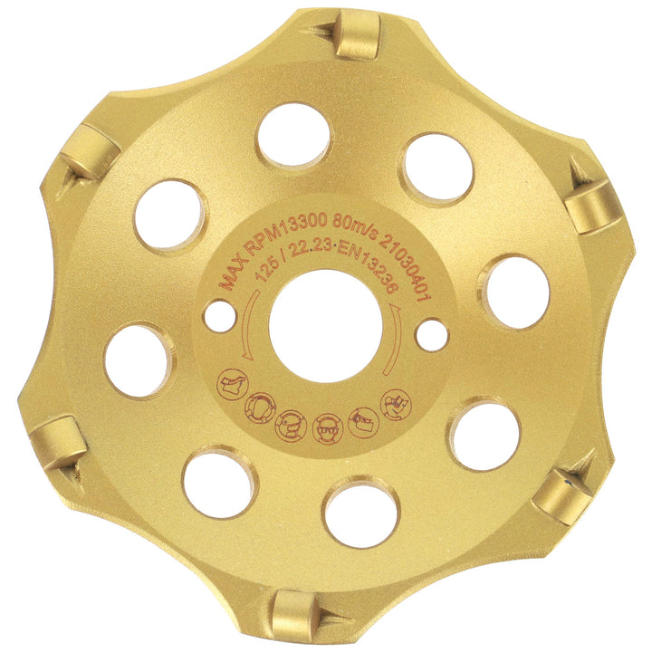 PRODIAMANT PKD Diamantschleiftopf 125mm für Winkelschleifer - 6 Segmente für Beton, Estrich & robust
