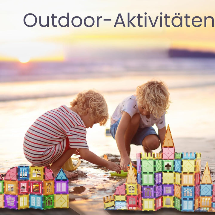 Desire Deluxe Magnetische Fliesen Bausteine Set Spielzeug für Mädchen & Jungen ab 3 Jahren – Pädagog