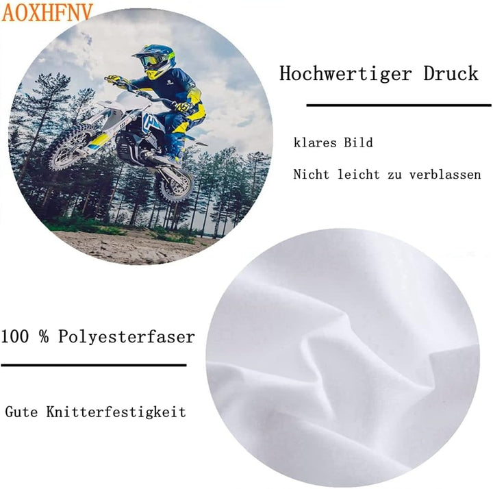 AOXHFNV 3D Motorrad-Bettbezug Motocross-Bettwäsche-Set Motorrad-Rennbettbezug mit Kissenbezug für Te