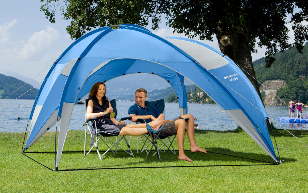 Berger Pavillon Bologna│ 2,8x2,8m UV50+ Sonnenschutz, inkl. Seitenteile Sichtschutz blau, robust geg