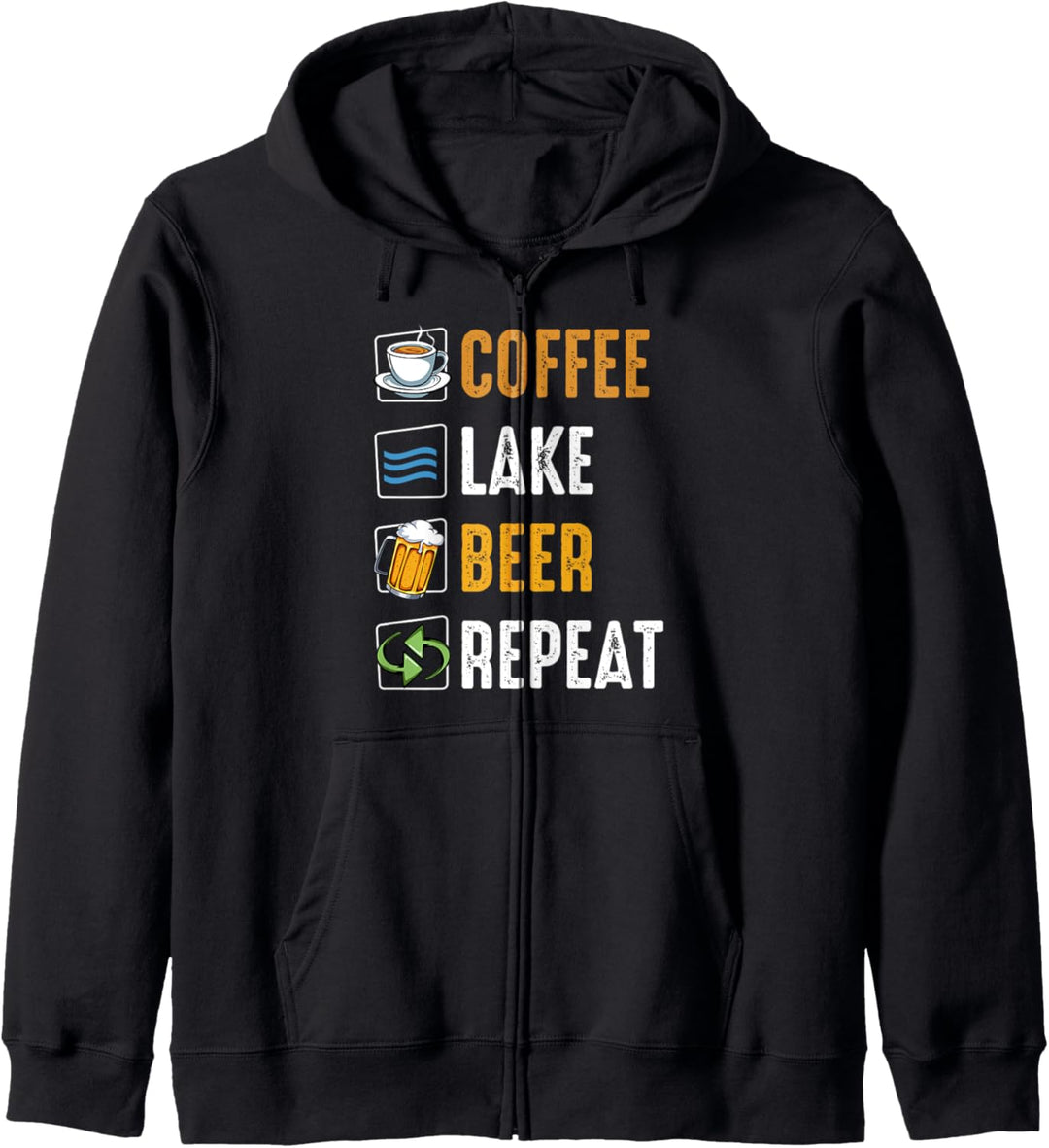 Coffee Lake Beer Repeat Kapitän Bier Trinker Boot Segeln Kapuzenjacke