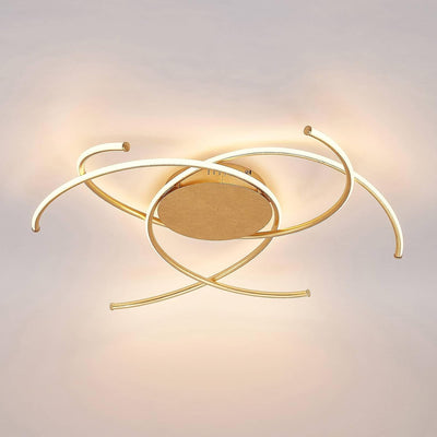 Lindby LED Deckenleuchte 'Yareli' dimmbar (Modern) in Gold/Messing aus Metall u.a. für Wohnzimmer &